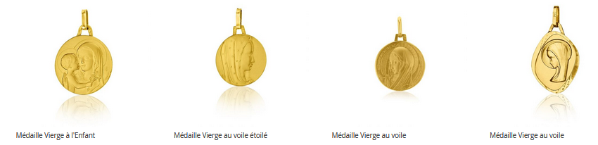 Quel  meilleur motif pour une médaille de baptême que celui de la vierge Marie ?