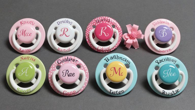 Jolies tétines pour bébé, sur lesquelles faire inscrire son ou leurs prénoms… !